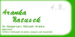 aranka matusek business card